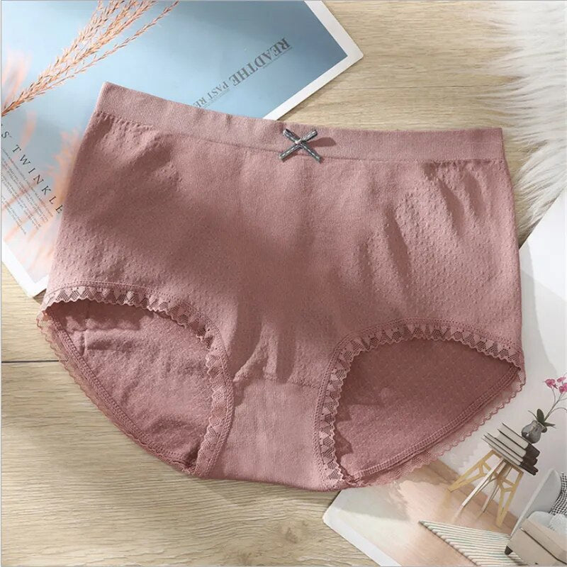 Mid-Waist Breathable Panties - Assorted Colors