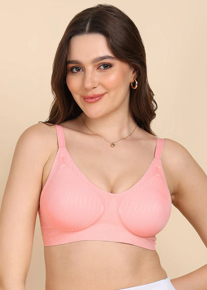 Bonded Designer Fabric Padded Seamless Bra (SB-998)