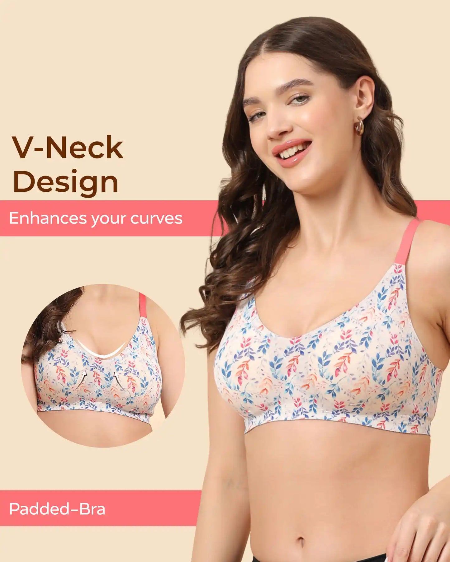 Tweens Bonded Printed Full-Coverage Padded Bra (SB-68 PR)