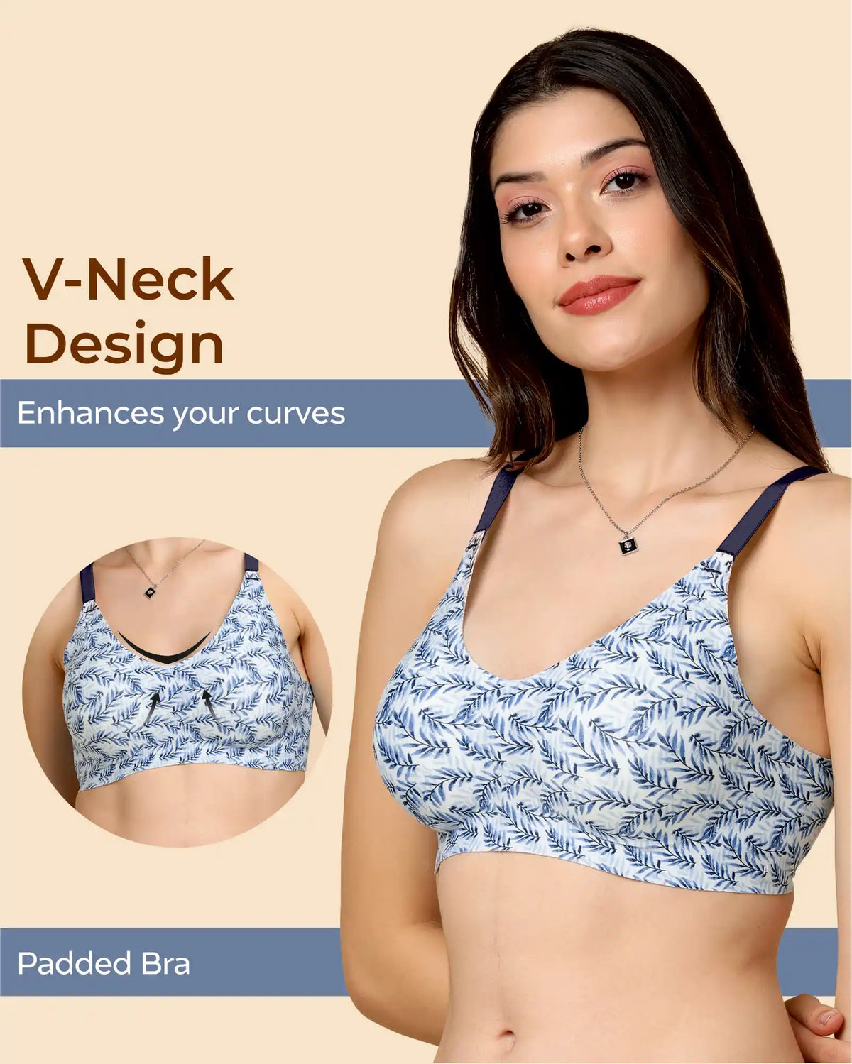 Tweens Bonded Printed Full-Coverage Padded Bra (SB-68 PR)