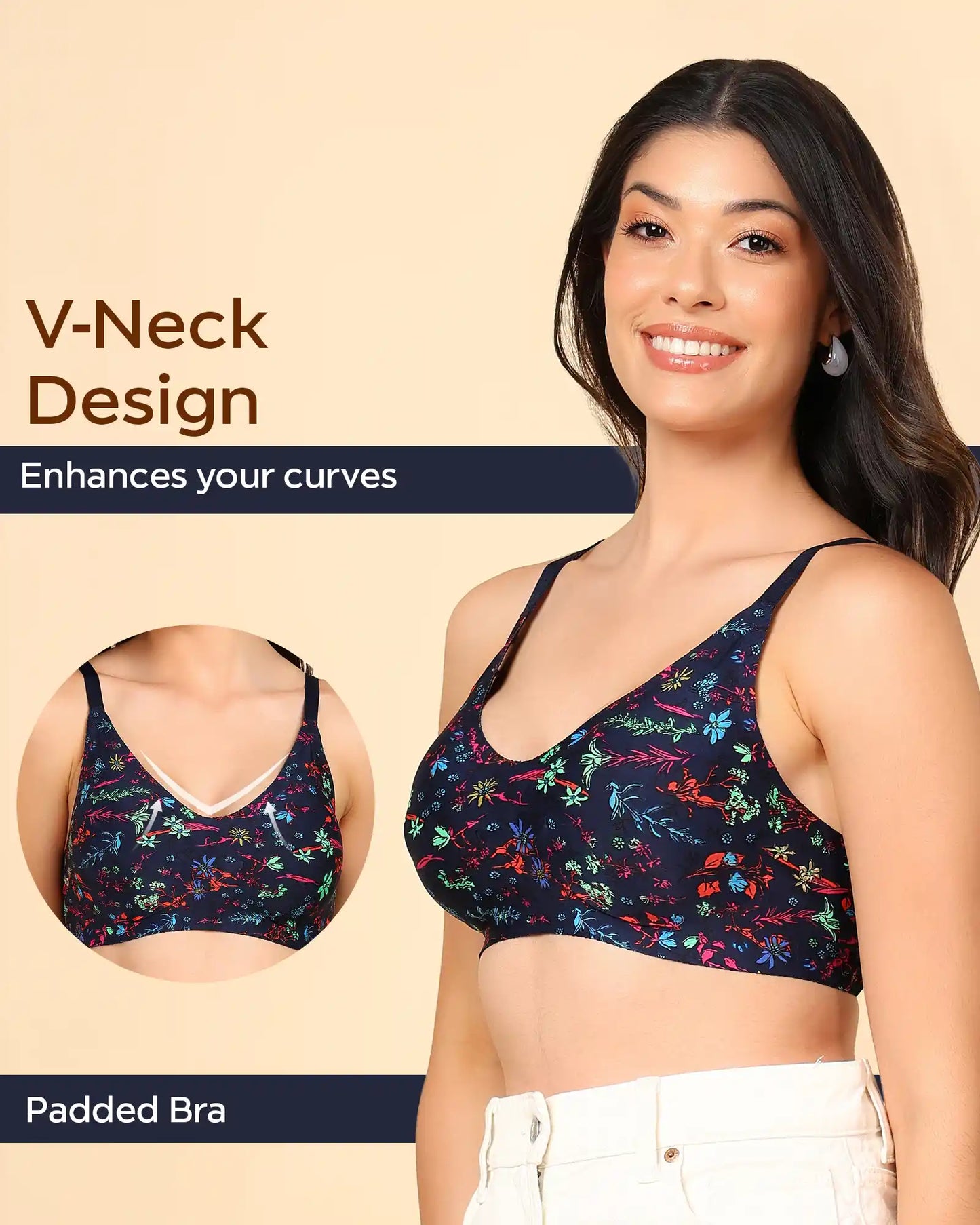 Bonded Printed Full-Coverage Padded Bra (SB-6829 PR)