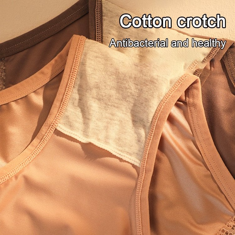 🌷Sexy Seamless Double Strap Lace Silk Care Panties  (4 PCS)