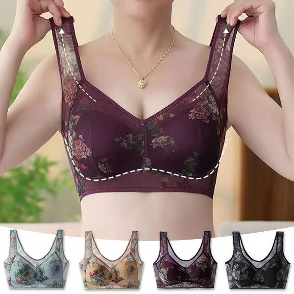 (Pack of 3) Silk Lace Cooling Comfort Wireless Bra