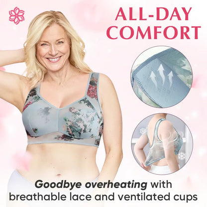 (Pack of 3) Silk Lace Cooling Comfort Wireless Bra