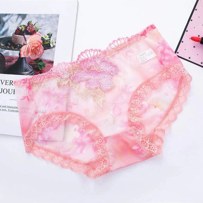 Antibacterial cotton panties with lace embroidery | Pack of 4