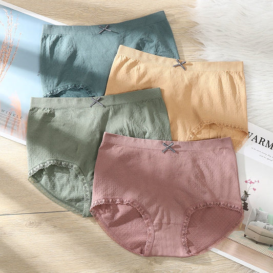 Mid-Waist Breathable Panties - Assorted Colors