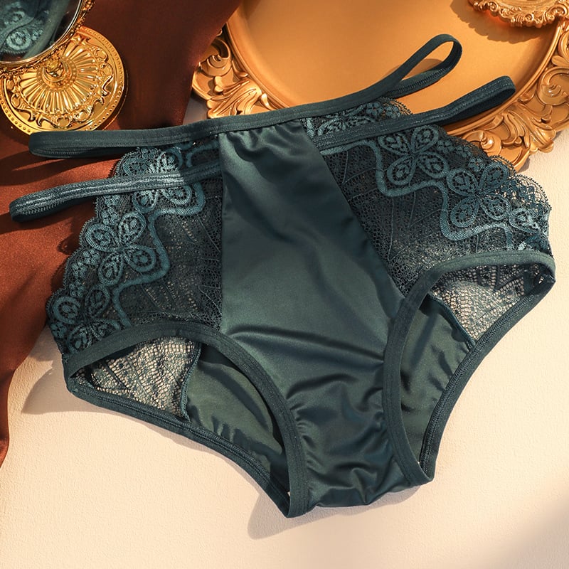 🌷Sexy Seamless Double Strap Lace Silk Care Panties  (4 PCS)